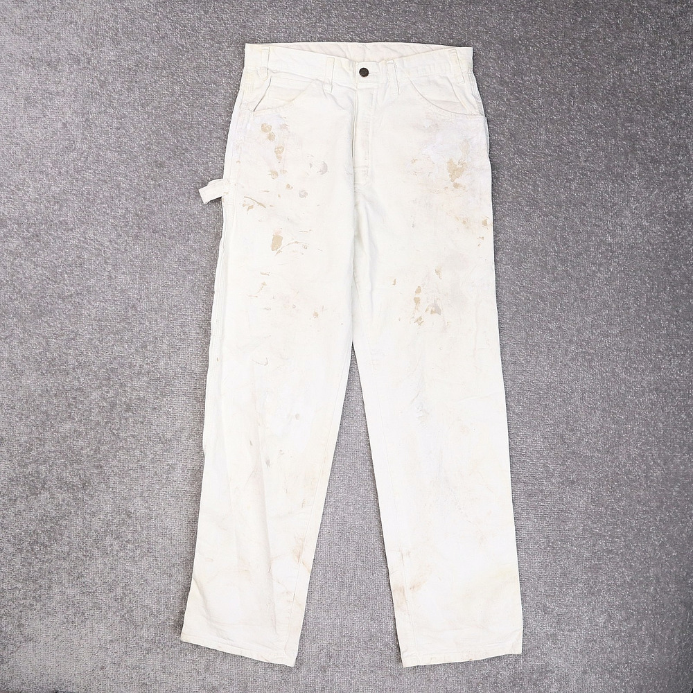 Dickies Carpenter Paint Stains 30x30 White Straight Leg Work Pants